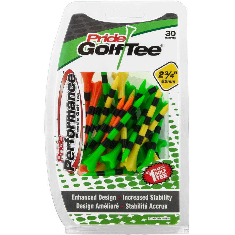 Pride Sports Performance 2 3/4 Inch Striped Tees - 30 Count Fruit Mix