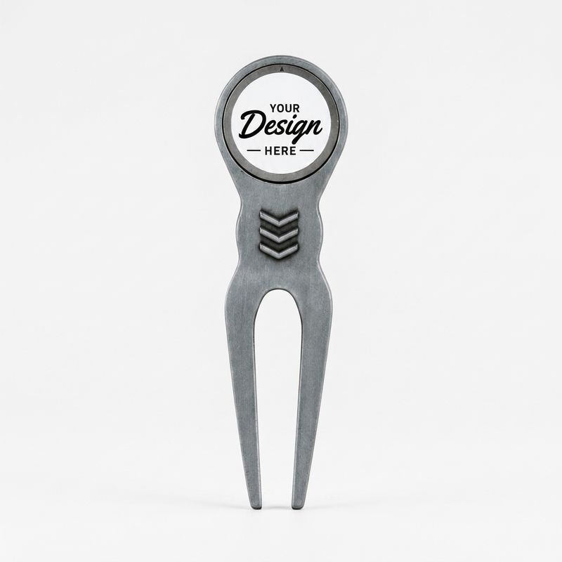 Golfballs.com Lever Divot Tool with Personalized Ball Marker Steel
