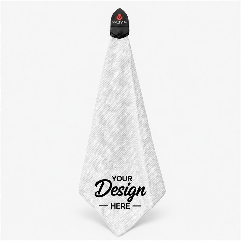 Venture Golf Microfiber Magnetic Towel - White