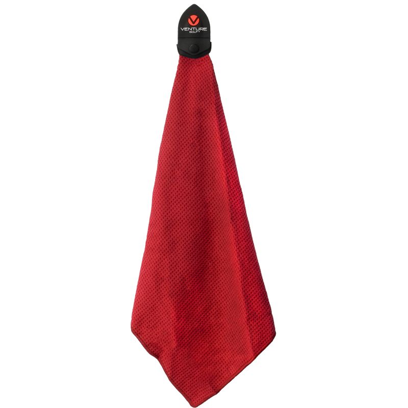 Venture Golf Microfiber Magnetic Towel - Red