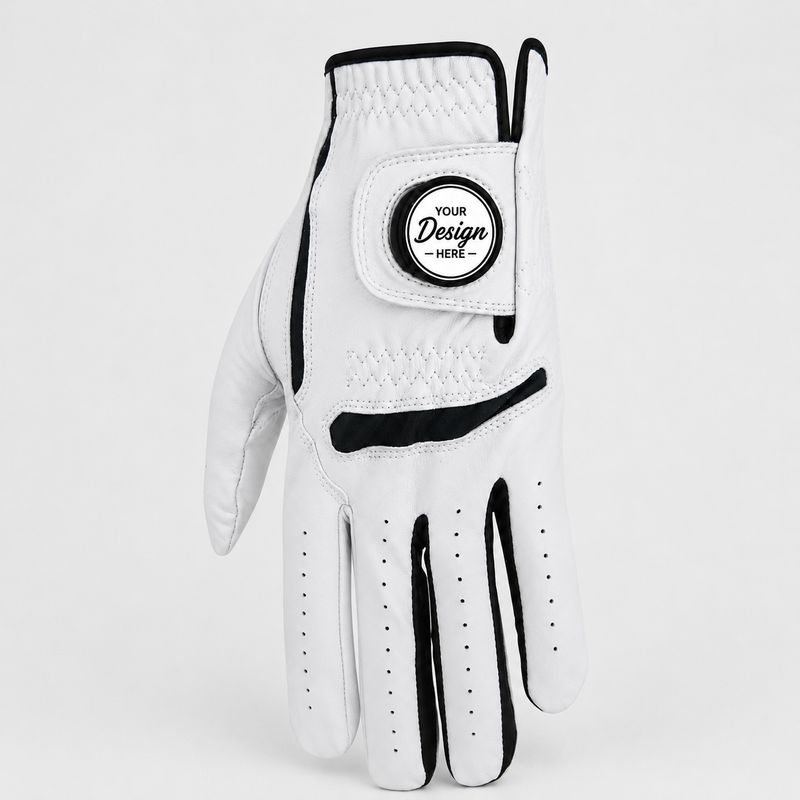 Venture Golf Cabretta Leather Ball Marker Golf Glove Left Cadet Small White