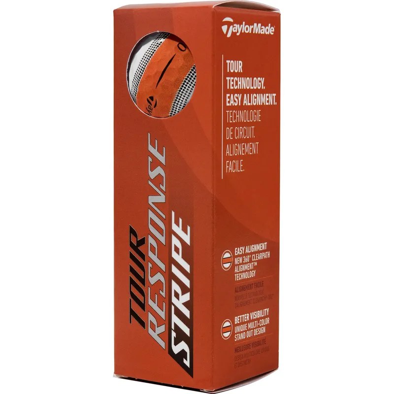 TaylorMade Tour Response Stripe Orange Golf Balls - Golfballs.com
