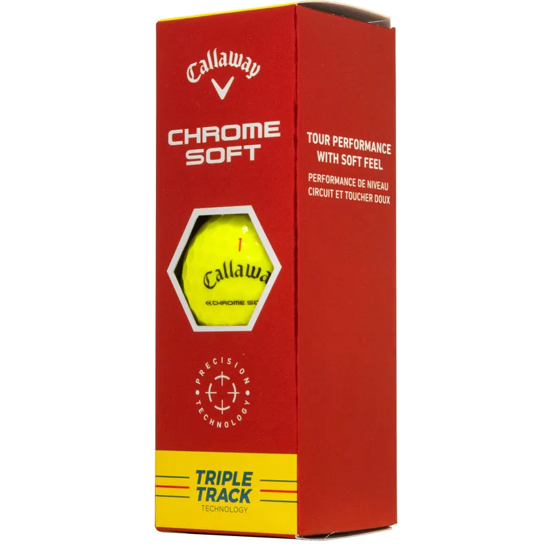 Callaway Golf Chrome Soft Yellow Triple Track Golf Balls - Buy 3