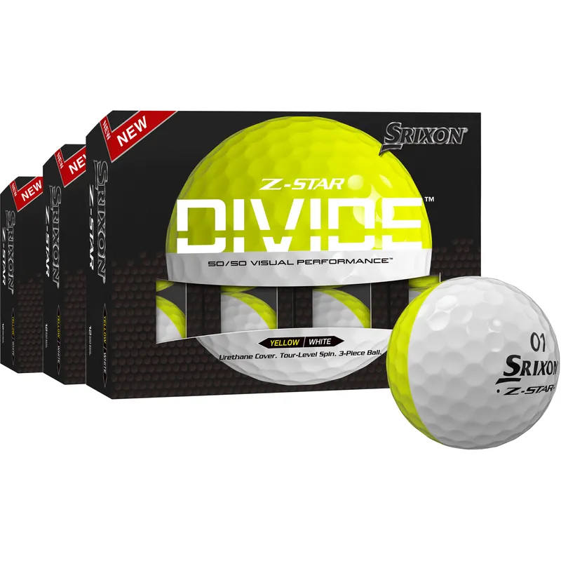 Srixon 2023 Z-Star 8 Divide White/Yellow Golf Balls - Buy 2 DZ Get