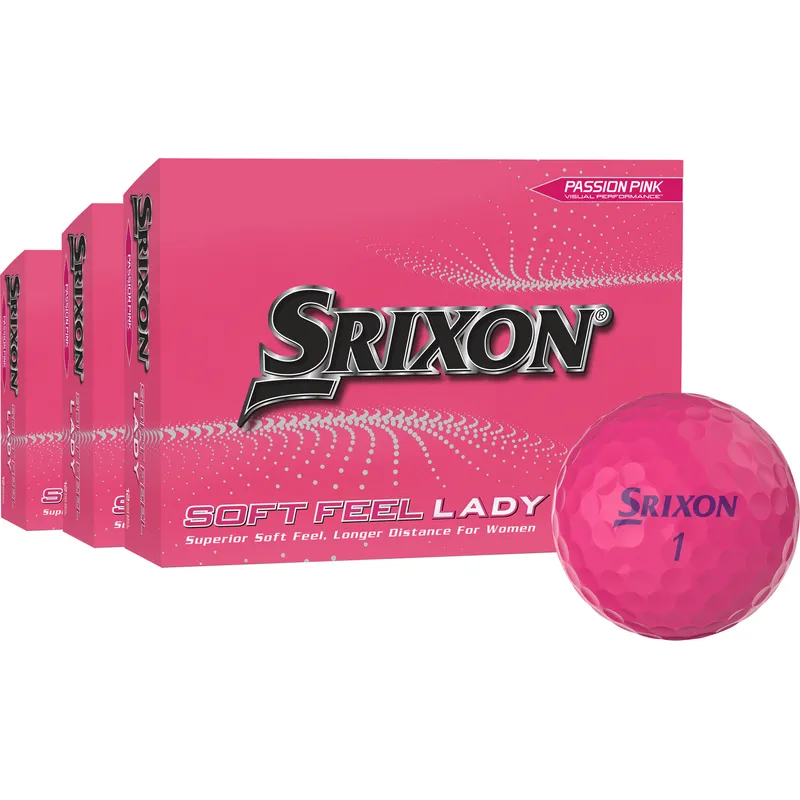 Srixon 2023 Soft Feel Lady 8 Pink Golf Balls - Buy 2 DZ Get 1 DZ Free