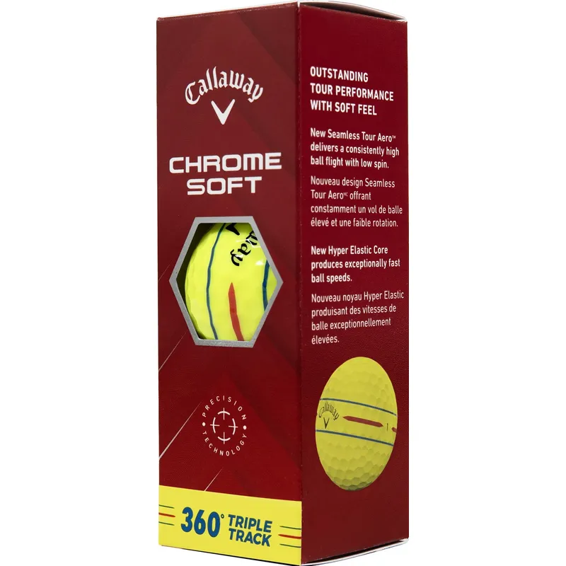 Callaway Golf 2024 Chrome Soft 360 Triple Track Yellow Golf Balls