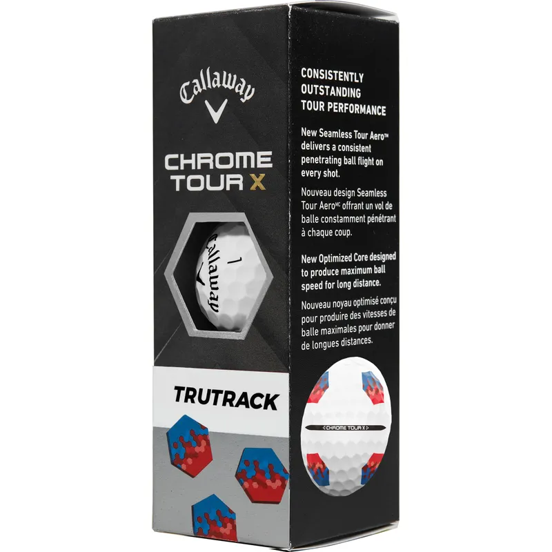 Callaway Golf Chrome Tour X Blue/Red TruTrack Golf Balls