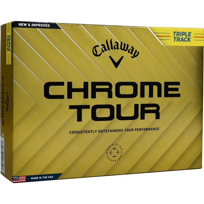 Callaway Golf Chrome Tour Triple Track Yellow Personalized Golf Balls - 2024 Model