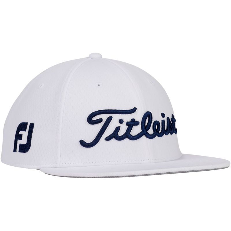Titleist Tour Elite Flat Bill Hat - White-Navy