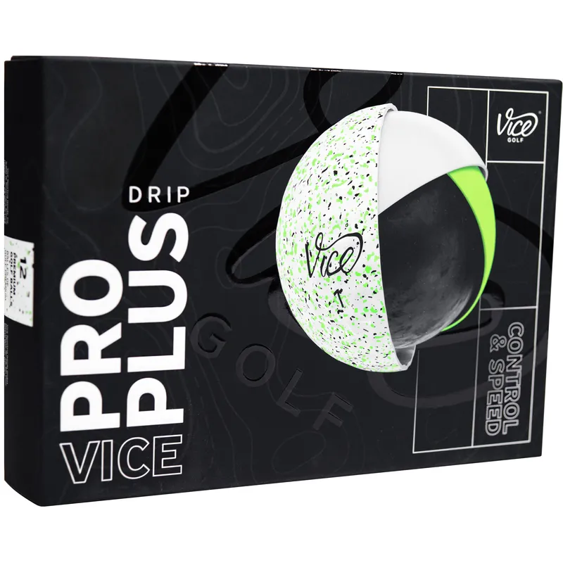 Vice Golf Pro Plus Drip Lime Logo Overrun Golf Balls - Golfballs.com