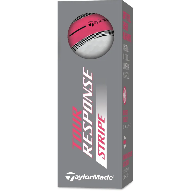 TaylorMade Tour Response Stripe Neon Pink Golf Balls - Golfballs.com