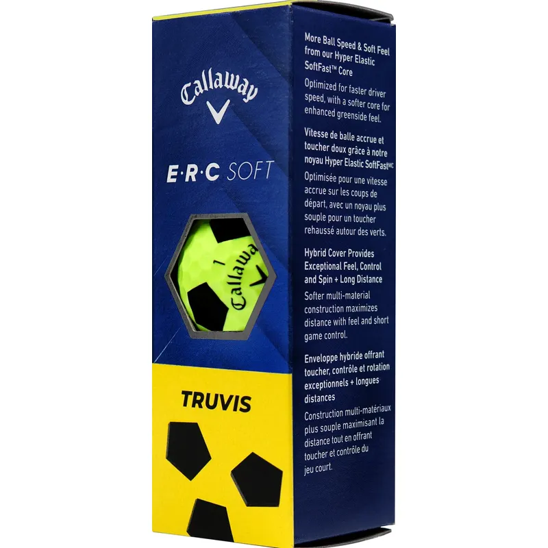 Callaway Golf ERC Soft TruVis Yellow-Black Golf Balls - Golfballs.com