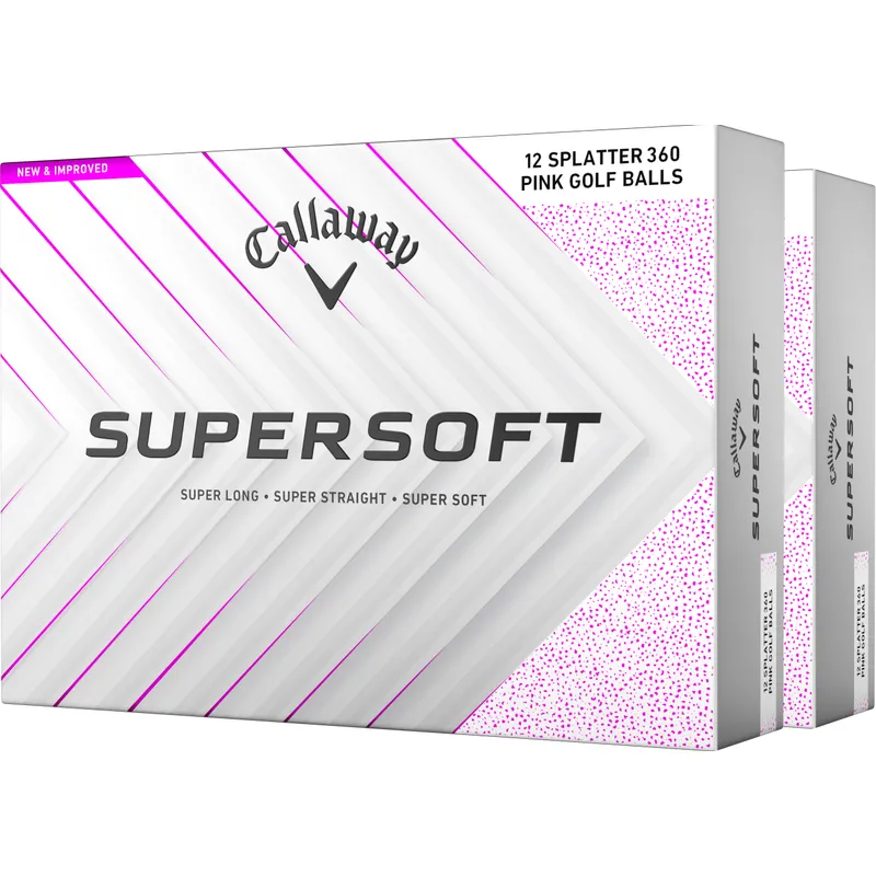 Callaway Golf Supersoft Splatter Pink Golf Balls - Double Dozen - 2025 Model