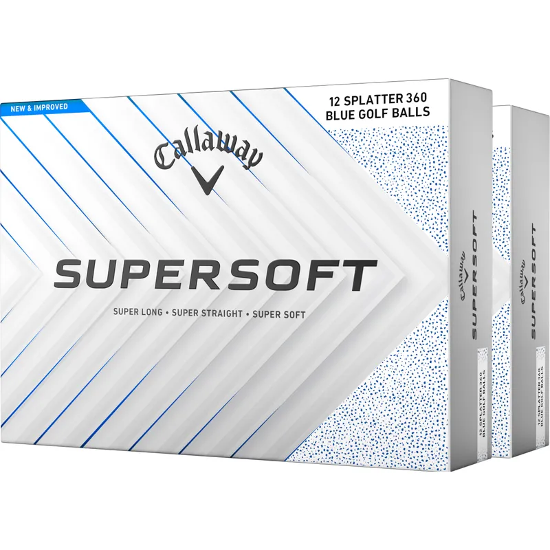 Callaway Golf Supersoft Splatter Blue Golf Balls - Double Dozen - 2025 Model