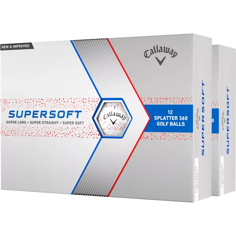 Callaway Golf Supersoft Splatter 360 Red Golf Balls - Double Dozen