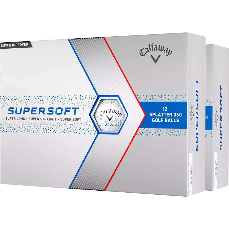 Callaway Golf Supersoft Splatter 360 Blue Golf Balls - Double Dozen