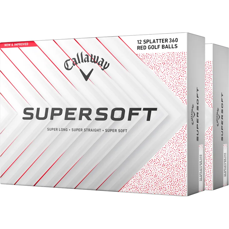 Callaway Golf Supersoft Splatter Red Golf Balls - Double Dozen - 2025 Model