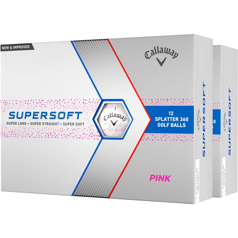 Callaway Golf Supersoft Splatter 360 Pink Golf Balls - Double Dozen