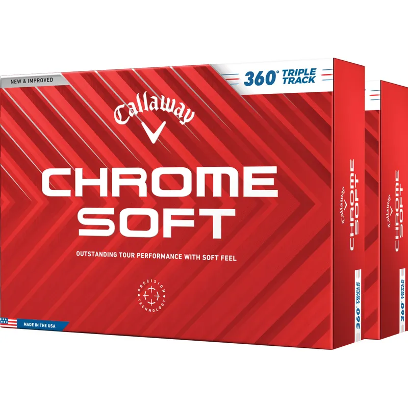Callaway Golf Chrome Soft 360 Triple Track Golf Balls - Double Dozen