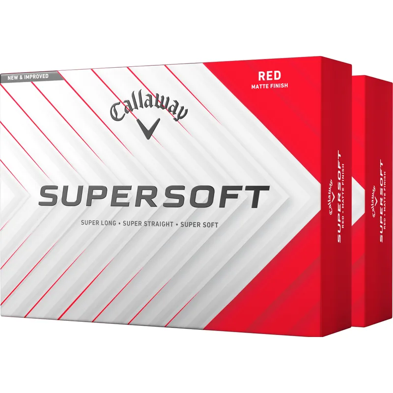 Callaway Golf Supersoft Matte Red Golf Balls - Double Dozen - 2025 Model