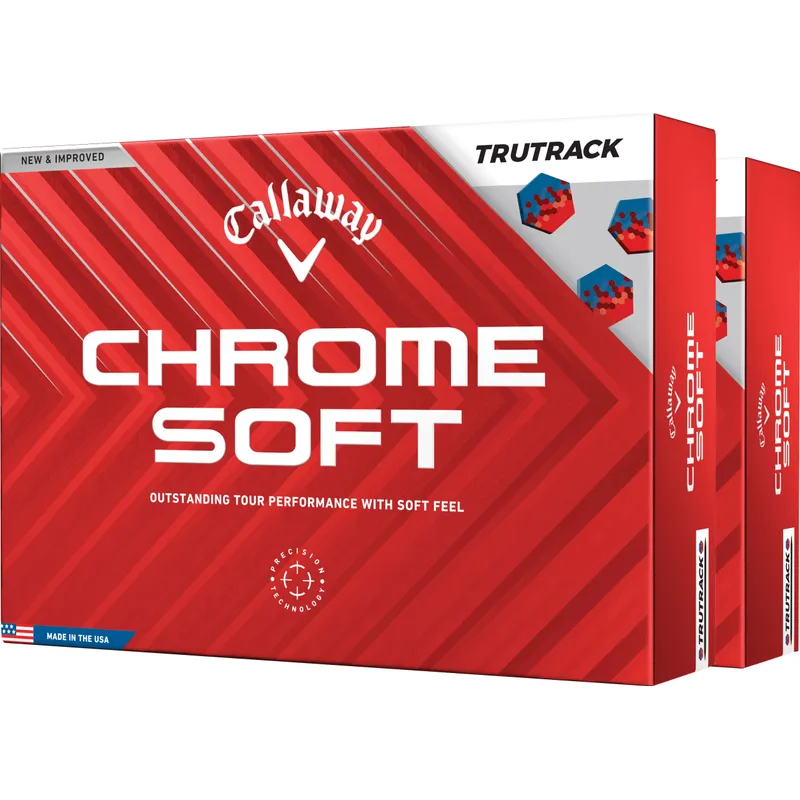 Callaway Golf Chrome Soft Blue/Red TruTrack Golf Balls - Double Dozen