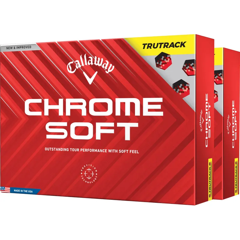 Callaway Golf Chrome Soft TruTrack Yellow Golf Balls - Double Dozen