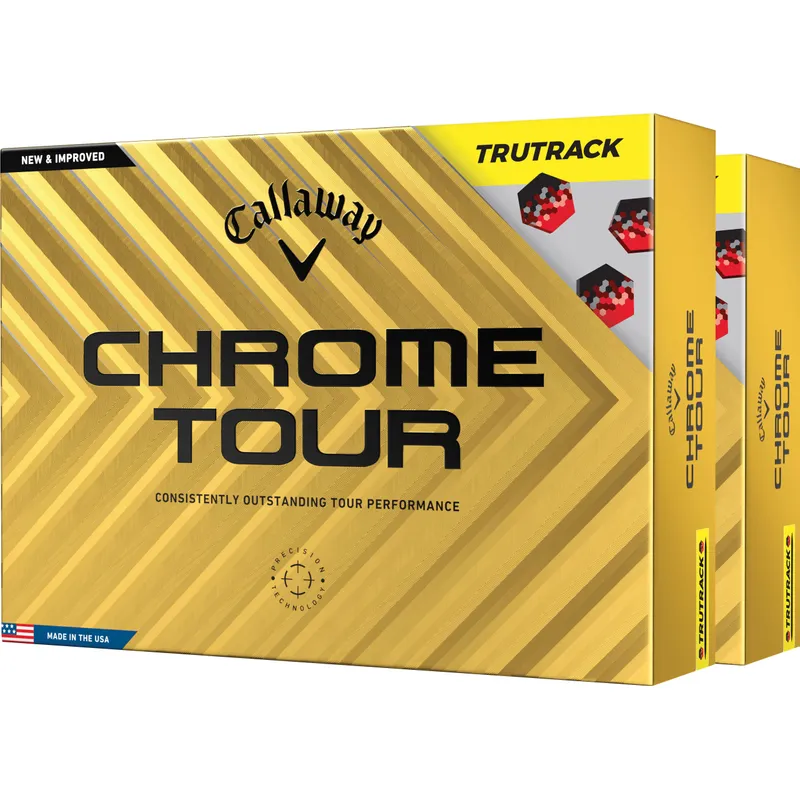 Callaway Golf Chrome Tour TruTrack Yellow Golf Balls - Double Dozen