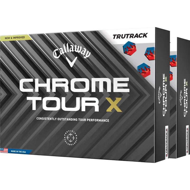 Callaway Golf Chrome Tour X Blue/Red TruTrack Golf Balls - Double Dozen