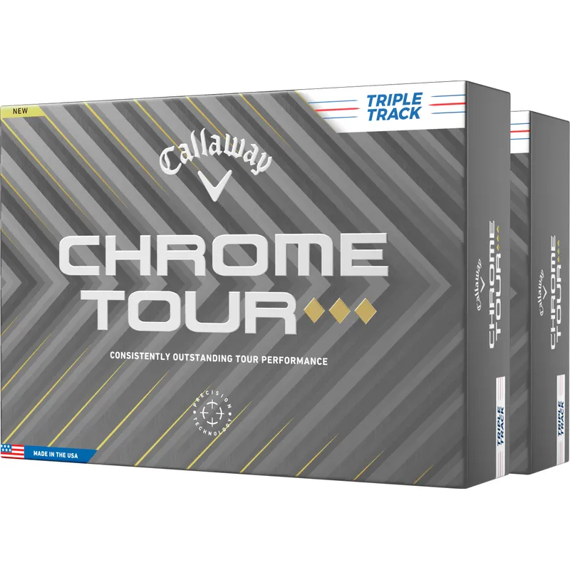 Callaway Golf Chrome Tour Triple Diamond Triple Track Golf Balls - Double Dozen - 2025 Model
