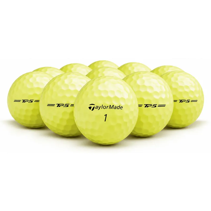 TaylorMade TP5 Yellow Logo Overrun Golf Balls - 2026 Model